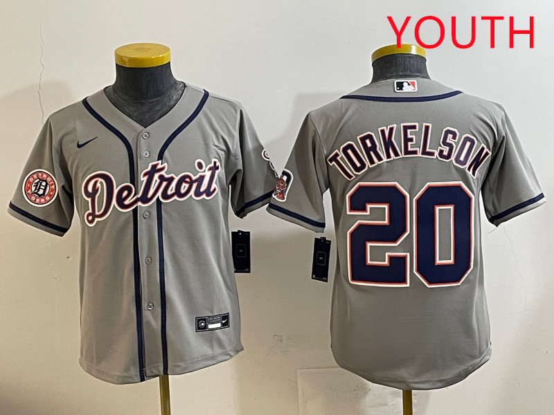 Youth 2025 Detroit Tigers  #20 Torkelson grey Nike MLB jersey style 4